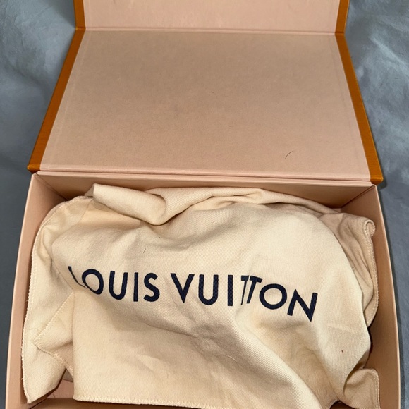 Louis Vuitton Lock It Monogram Mules Slides Sandals Blue Brown size 40 Authentic - Picture 7 of 7